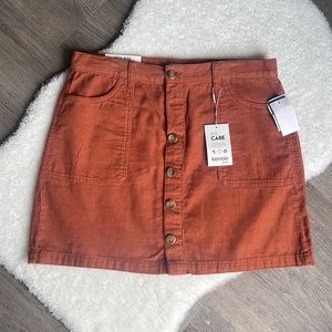 High Waisted Rust Orange Miniskirt